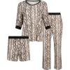 image:imageSteve Madden Womens Pajama 3 Piece Set Long Sleeve Shirt Pants Lounge ShortsSoft Snake