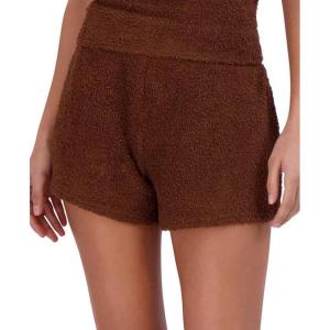 image:imageSteve Madden Womens Womens Fuzzy Pullon Chenille Sleep Shorts Cozy Pajama BottomsTiramisu