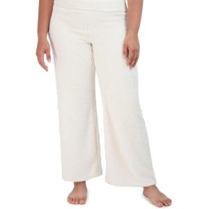 image:imageSteve Madden Womens Womens Fuzzy WideLeg Chenille Sleep Pants Cozy Pajama BottomsWhite