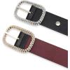 image:imageSteve Madden Rectangular Rhinestone Buckle BeltBerry