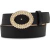 image:imageSteve Madden Oval Rhinestone Buckle BeltBlack