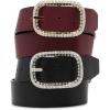 image:imageSteve Madden Rectangular Rhinestone Buckle BeltBerry