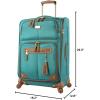 image:imageSteve Madden Designer Luggage  Checked Large 28 Inch Softside Suitcase  Expandable for Extra Packing Capacity  Lightweight Bag with Rolling Spinner Wheels Harlo GrayHarlo Teal Blue