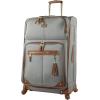 image:imageSteve Madden Designer Luggage Collection  3 Piece Softside Expandable Lightweight Spinner Suitcase Set  Travel Set Includes an Under Seat Bag 20Inch Carry on and 28Inch Checked Suitcase ShadowHarlo Gray