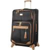 image:imageSteve Madden Designer Luggage Collection  3 Piece Softside Expandable Lightweight Spinner Suitcase Set  Travel Set Includes an Under Seat Bag 20Inch Carry on and 28Inch Checked Suitcase ShadowHarlo Black