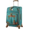 image:imageSteve Madden Designer Luggage Collection  3 Piece Softside Expandable Lightweight Spinner Suitcase Set  Travel Set Includes an Under Seat Bag 20Inch Carry on and 28Inch Checked Suitcase ShadowHarlo Teal Blue
