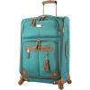 image:imageSteve Madden Designer Luggage Collection  3 Piece Softside Expandable Lightweight Spinner Suitcase Set  Travel Set Includes an Under Seat Bag 20Inch Carry on and 28Inch Checked Suitcase ShadowHarlo Teal Blue