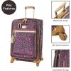 image:imageSteve Madden Designer Luggage Collection  Expandable 24 Inch Softside Bag  Durable Midsized Lightweight Checked Suitcase with 4Rolling Spinner Wheels Global BlackDark Purple