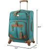 image:imageSteve Madden Designer Luggage Collection  Lightweight 24 Inch Expandable Softside Suitcase  Midsize Rolling 4Spinner Wheels Checked Bag Harlo BlackHarlo Teal Blue