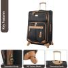 image:imageSteve Madden Designer Luggage Collection  Lightweight 24 Inch Expandable Softside Suitcase  Midsize Rolling 4Spinner Wheels Checked Bag Harlo BlackHarlo Black