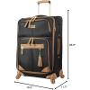 image:imageSteve Madden Designer Luggage Collection  Lightweight 24 Inch Expandable Softside Suitcase  Midsize Rolling 4Spinner Wheels Checked Bag Harlo BlackHarlo Black