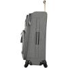 image:imageSteve Madden Designer Luggage Collection  Lightweight 24 Inch Expandable Softside Suitcase  Midsize Rolling 4Spinner Wheels Checked Bag Harlo BlackPeek A Boo Gray