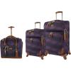 image:imageSteve Madden Designer Luggage Collection  3 Piece Softside Expandable Lightweight Spinner Suitcase Set  Travel Set Includes an Under Seat Bag 20Inch Carry on and 28Inch Checked Suitcase ShadowShadow Purple