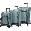 image:imageSteve Madden Designer Luggage Collection  3 Piece Softside Expandable Lightweight Spinner Suitcase Set  Travel Set includes 20 Inch Carry on 24 Inch amp 28Inch Checked Suitcases PrintTeal