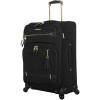 image:imageSteve Madden Designer Luggage Collection  Lightweight 24 Inch Expandable Softside Suitcase  Midsize Rolling 4Spinner Wheels Checked Bag Black 24in