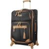 image:imageSteve Madden Designer Luggage Collection  Lightweight 24 Inch Expandable Softside Suitcase  Midsize Rolling 4Spinner Wheels Checked Bag Harlo BlackHarlo Black