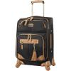 image:imageSteve Madden Designer Luggage Collection  Lightweight Softside Expandable Suitcase for Men amp Women  Durable 20 Inch Carry On Bag with 4Rolling Spinner Wheels 20in Global BlackHarlo Black