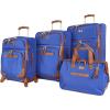 image:imageSteve Madden DesignerGepckkollektion 4teiliges SoftsideKofferSet ReiseSet enthlt eine Tragetasche 508 cm Handgepck 61 cm und 711 cm Karierte Koffer Blue One Size TravelBlue