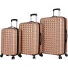 image:imageSteve Madden Luggage Set 3 Piece  Lightweight Hardside Suitcase set  Includes 20 Inch Carry on 24In28In Checked Bag with 8Wheel Rolling Spinner Rose Gold One Size