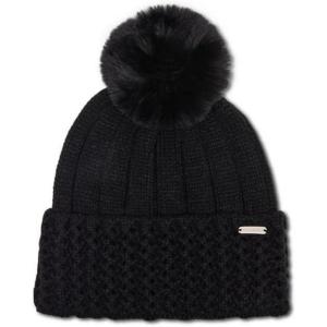 image:imageSTEVE MADDEN Pointelle Knit Cuff Beanie with POM Black