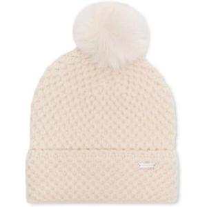 image:imageSTEVE MADDEN Waffle Knit Beanie with POM Ivory