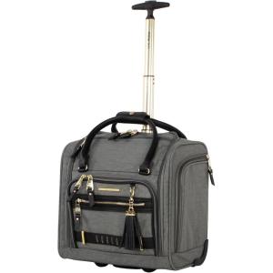 image:imageSteve Madden Designer 15 Inch Carry on Suitcase Small Weekender Overnight Business Travel Luggage Lightweight 2 Rolling Spinner Wheels Under Seat Bag for Women Shadow PurplePeekaboo Grey