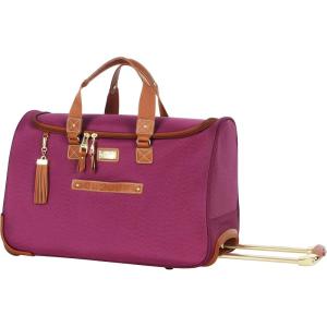 image:imageSteve Madden Designer Carry On Luggage Collection  Lightweight 20 Inch Duffel Bag Weekender Overnight Business Travel Suitcase with 2 Rolling Spinner Wheels Global BlackGlobal Purple