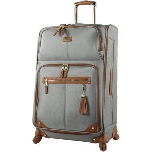 image:imageSteve Madden Designer Luggage  Checked Large 28 Inch Softside Suitcase  Expandable for Extra Packing Capacity  Lightweight Bag with Rolling Spinner Wheels Harlo GrayHarlo Gray