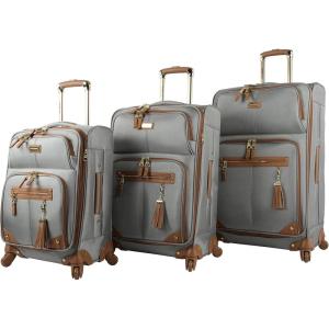 image:imageSteve Madden Designer Luggage Collection  3 Piece Softside Expandable Lightweight Spinner Suitcase Set  Travel Set includes 20 Inch Carry on 24 Inch amp 28Inch Checked Suitcases Black GreyHarlo Gray