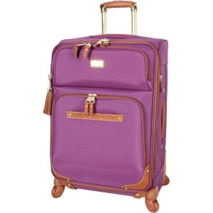 image:imageSteve Madden Designer Luggage Collection  Expandable 24 Inch Softside Bag  Durable Midsized Lightweight Checked Suitcase with 4Rolling Spinner Wheels Global BlackPurple