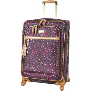 image:imageSteve Madden Designer Luggage Collection  Expandable 24 Inch Softside Bag  Durable Midsized Lightweight Checked Suitcase with 4Rolling Spinner Wheels Global BlackDark Purple