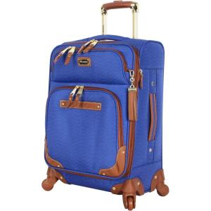 image:imageSteve Madden Designer Luggage Collection  Lightweight Softside Expandable Suitcase for Men amp Women  Durable 20 Inch Carry On Bag with 4Rolling Spinner Wheels 20in Global BlackGlobal Blue
