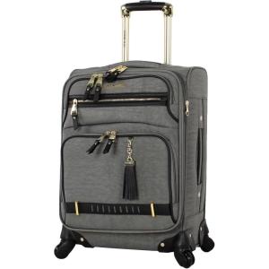 image:imageSteve Madden Designer Luggage Collection  Lightweight Softside Expandable Suitcase for Men amp Women  Durable 20 Inch Carry On Bag with 4Rolling Spinner Wheels 20in Global BlackPeekaboo Grey