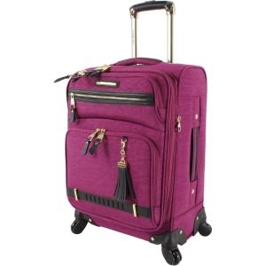 image:imageSteve Madden Designer Luggage Collection  Lightweight Softside Expandable Suitcase for Men amp Women  Durable 20 Inch Carry On Bag with 4Rolling Spinner Wheels 20in Global BlackPeekaboo Purple