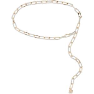 image:imageSteve Madden Womens Womens Twotone Paperclip Chain BeltGold Silver