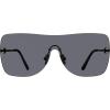 image:imageSteve Madden Womens Female Sunglasses Style Bentley Shield Shiny Gun BlackSolid Smoke 140mm 0mm