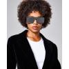 image:imageSteve Madden Womens Jagger SunglassesBlackGlitterSolid SmokeSilver Mirrored