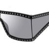 image:imageSteve Madden Womens Jagger SunglassesBlackGlitterSolid SmokeSilver Mirrored
