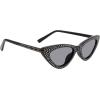 image:imageSteve Madden Womens Lopez Cat Eye Sunglasses SunglassesBlackSilverSolid Smoke