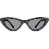 image:imageSteve Madden Womens Lopez Cat Eye Sunglasses SunglassesBlackSilverSolid Smoke