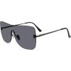 image:imageSteve Madden Womens Female Sunglasses Style Bentley Shield Shiny Gun BlackSolid Smoke 140mm 0mm