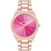 image:imageSteve Madden Womens Genuine Crystal Accented Bracelet WatchHot PinkRose Gold