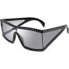 image:imageSteve Madden Womens Jagger SunglassesBlackGlitterSolid SmokeSilver Mirrored