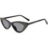image:imageSteve Madden Womens Lopez Cat Eye Sunglasses SunglassesBlackSilverSolid Smoke