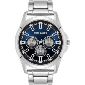 image:imageSteve Madden Mens Bracelet WatchSilverNavy Blue