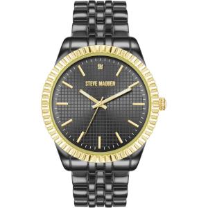 image:imageSteve Madden Mens Genuine Diamond Dial Bracelet WatchTwoToneDark Gray