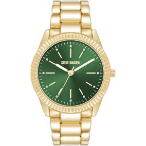 image:imageSteve Madden Womens Genuine Crystal Accented Bracelet WatchGreenGold
