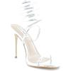 image:imageSteve Madden Womens Exotica Ankle Wrap Stiletto Dress SandalSilver Snake