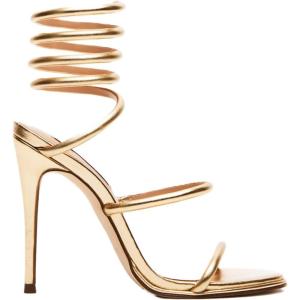 image:imageSteve Madden Womens Exotica Ankle Wrap Stiletto Dress SandalGold Leather