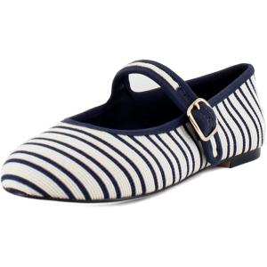 image:imageSteve Madden Womens Dory Ballet FlatNavyWhite Satin